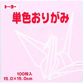 Toyo 064122 Origami Sigami, Single Color, 5.9 inches (15 cm) Square, Sakura, 100 Sheets