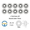 CDBP 15mm(3/5 inch) Round Carbide Inserts for Woodturning, R15×2.5mm Indexable