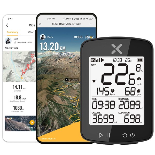 XOSS G+ Gen2 GPS Bike Computer ANT+/ Bluetooth IPX7 Waterproof