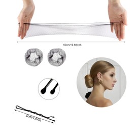 40 Stück Unsichtbare Haarnetze für Ballett, Tänze und Haarstyling – Elastische Haarnetze mit 50 Clips, Perückennetz für Mädchen und Frauen, Schwarz