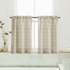 Boho Farmhouse - Cortinas de lino beige de pequeño nivel