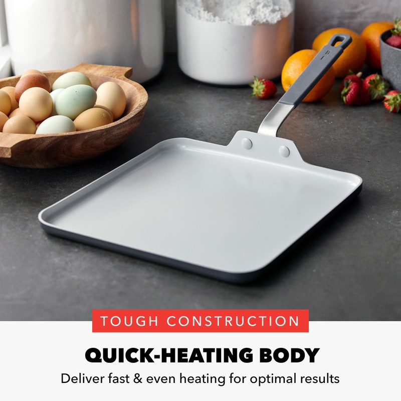 GreenPan x Bobby Flay 11” Nonstick Square Griddle Pan, PFAS-Free