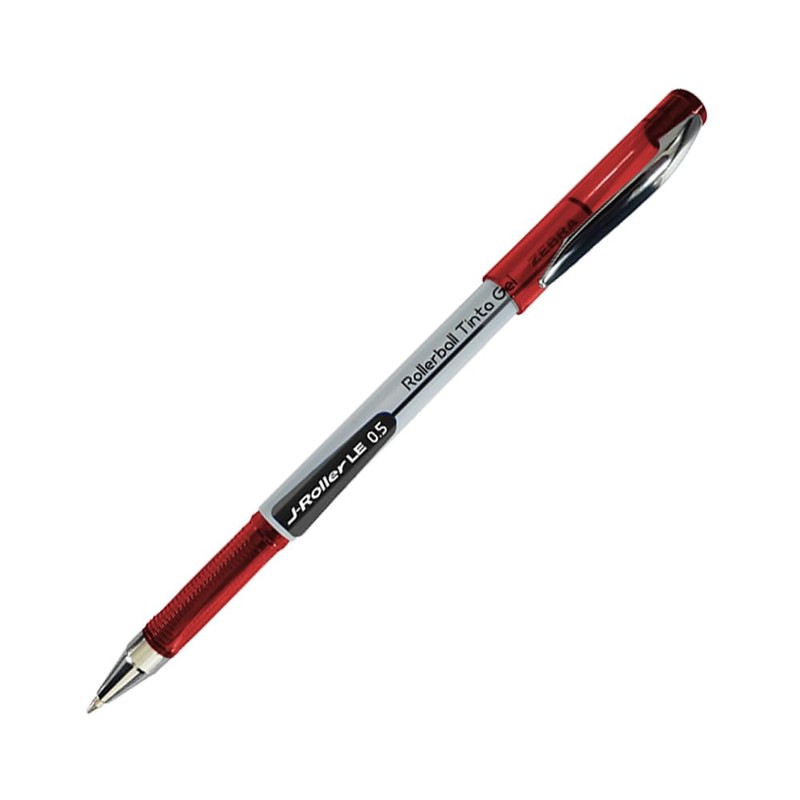 Zebra Bolígrafo J-Roller LE Fino, Color Rojo, Caja 12 Piezas