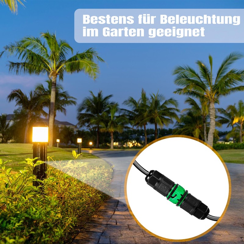 3-Pin Quick Connector Cable Connector Waterproof IP68 Earth Cable Connector