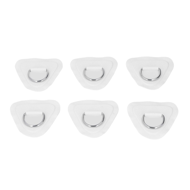 6Pcs PVC D Ring Patch Elastic Rope Set Stainless Steel