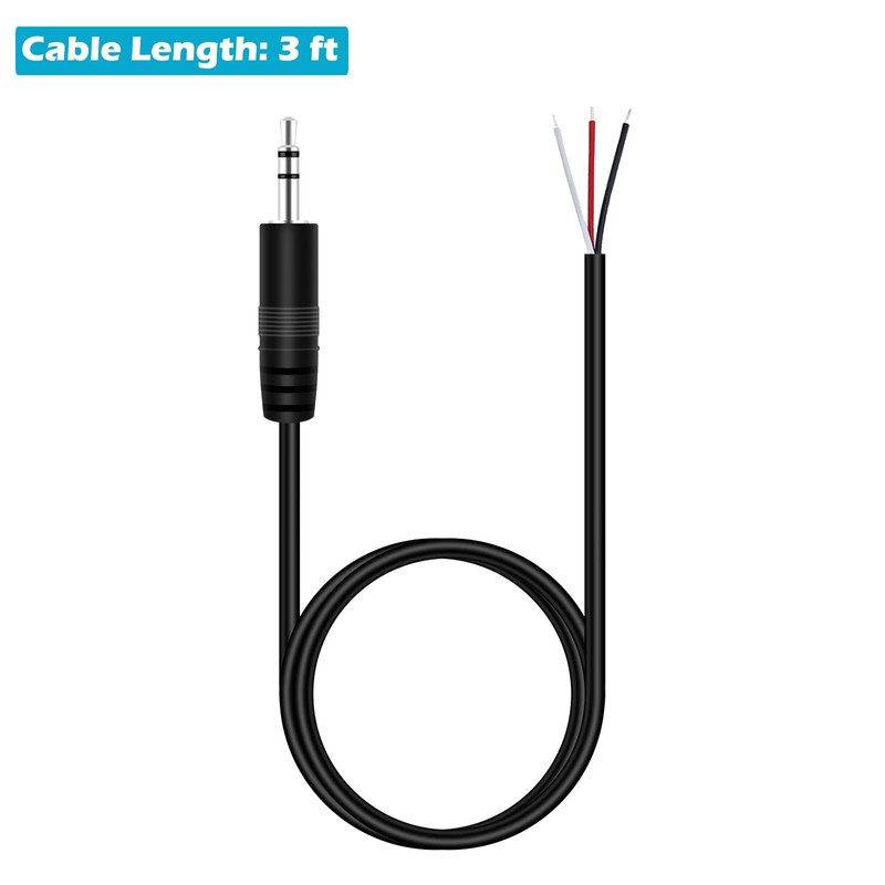 Fancasee 3FT 3.5mm 1/8" to Speaker Wire TRS Stereo Male