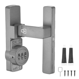 M METERXITY Barn Door Lock Latch, 90 Degree High-Security Zinc Alloy Flip Barn Door Locks and Gate Latches for Cabinet/Garden/Bathroom/Garage/Window, Sliding Mechanical Password Lock [Gray]