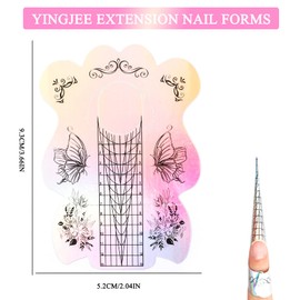Nail Forms 100PCS, Acrylic Nail Forms for Nail Extension Tips, Long Nail Forms for Acrylic Nails, Thick Professional Nail Art Tips Extension Forms Manicure Tool DIY Home Salon Supplies