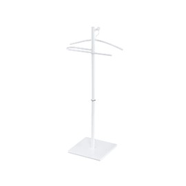 Proman Products VL17242 Kumo Freestanding Metal Valet Stand Organizer with Removable Hanger, Trouser Bar, White, 11.5" W x 11.5" D x 41" H