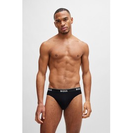BOSS Men's Power Briefs Briefs Cotton Stretch Pack of 3, Black 001