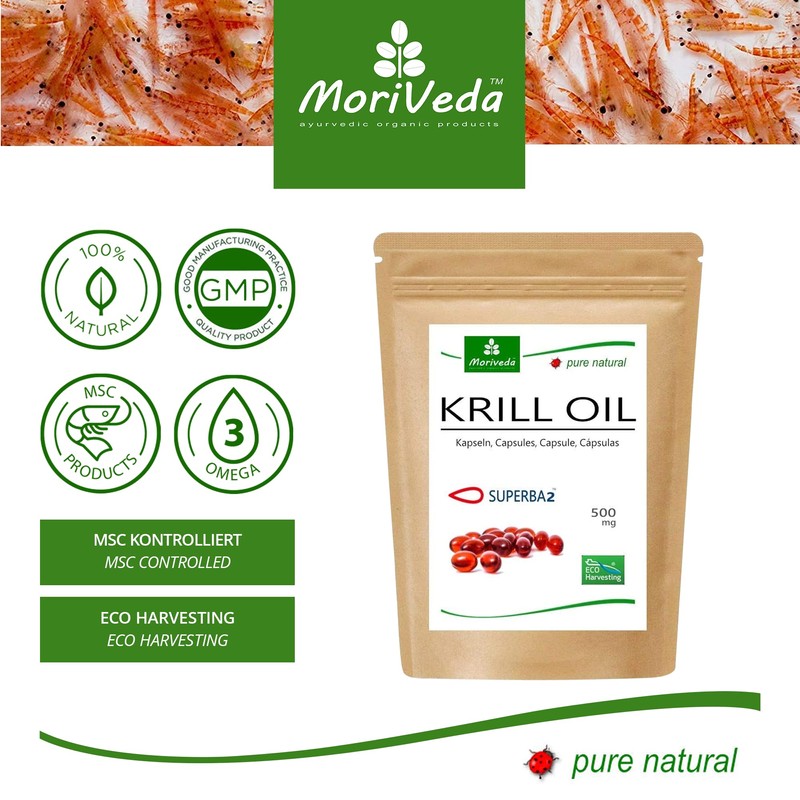 MoriVeda® Superba Premium Krill Oil, 180 Capsules with Revolutionary Omega