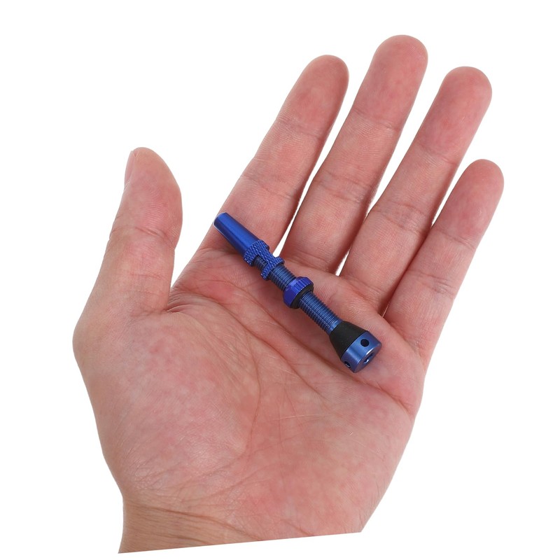 Gatuida 4pcs Bicycle Tubeless Valve Stems Blue Set with Core