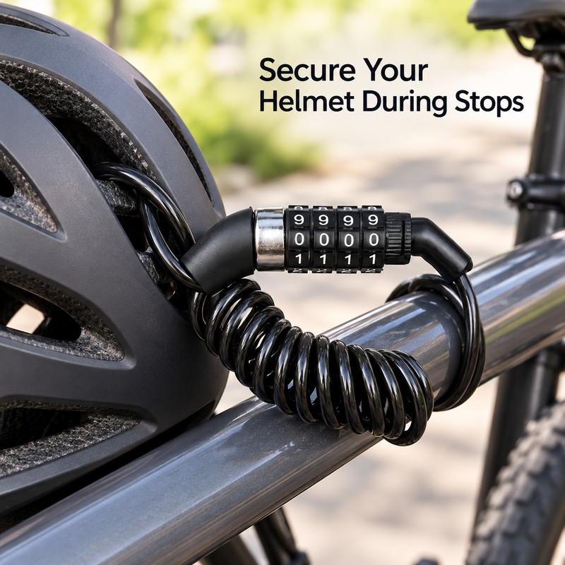 Mini Combination Cable Lock for Bike Helmets – Portable Steel