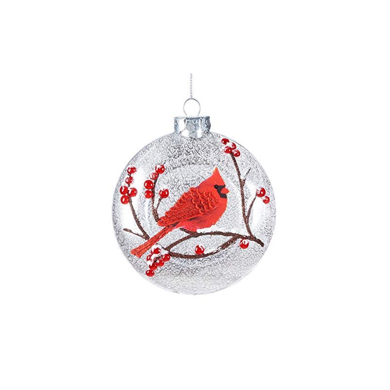 Giftcraft 664526 - Adorno redondo plano con pájaro, 11,4 cm