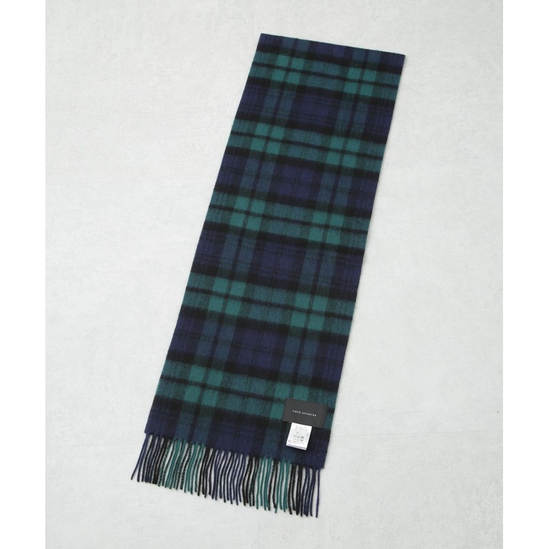 Nano Universe 668-4241202 Men's Soft Cashmere Blend Check Scarf, 060