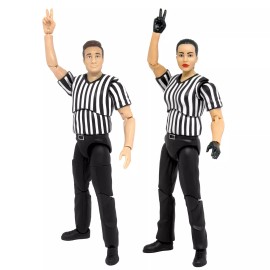Figures Toy Company Ultimate Male & Female Referee With Deluxe Articulation for WWE & AEW Figures