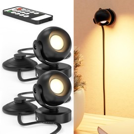 Sunco Spot Lights Indoor, LED Uplighting Ceiling Spotlight Fixtures, Plant Light Décor, 300 LM, 3W, Selectable CCT 2700K/4000K/5000K, 50000 Lifetime Hours, with Remote Control ETL 2 Pack