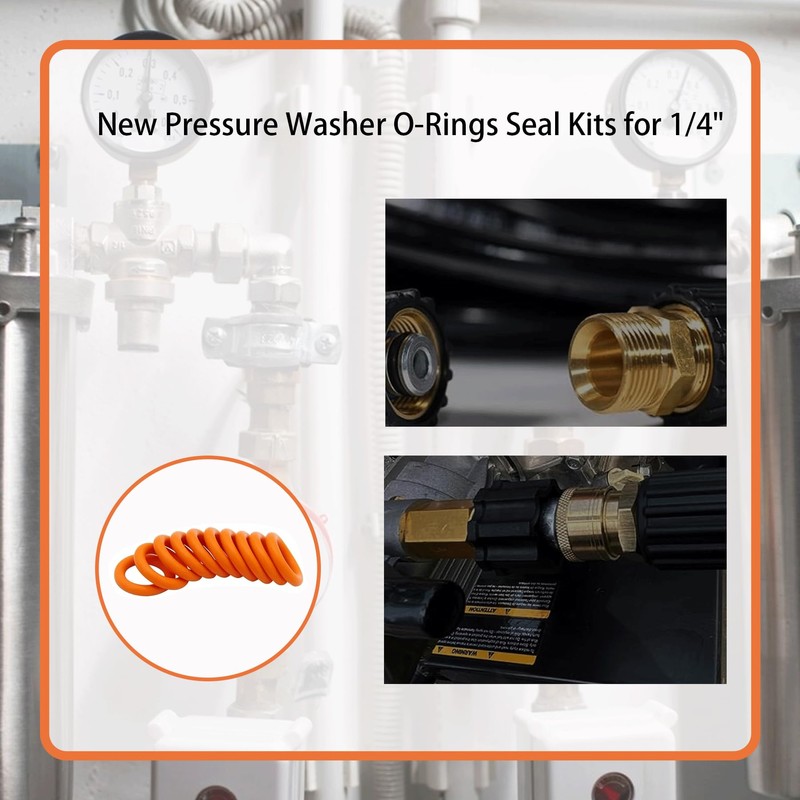 1/4" Pressure Washer Quick Coulper QD Colored O-Rings, M22 Quick
