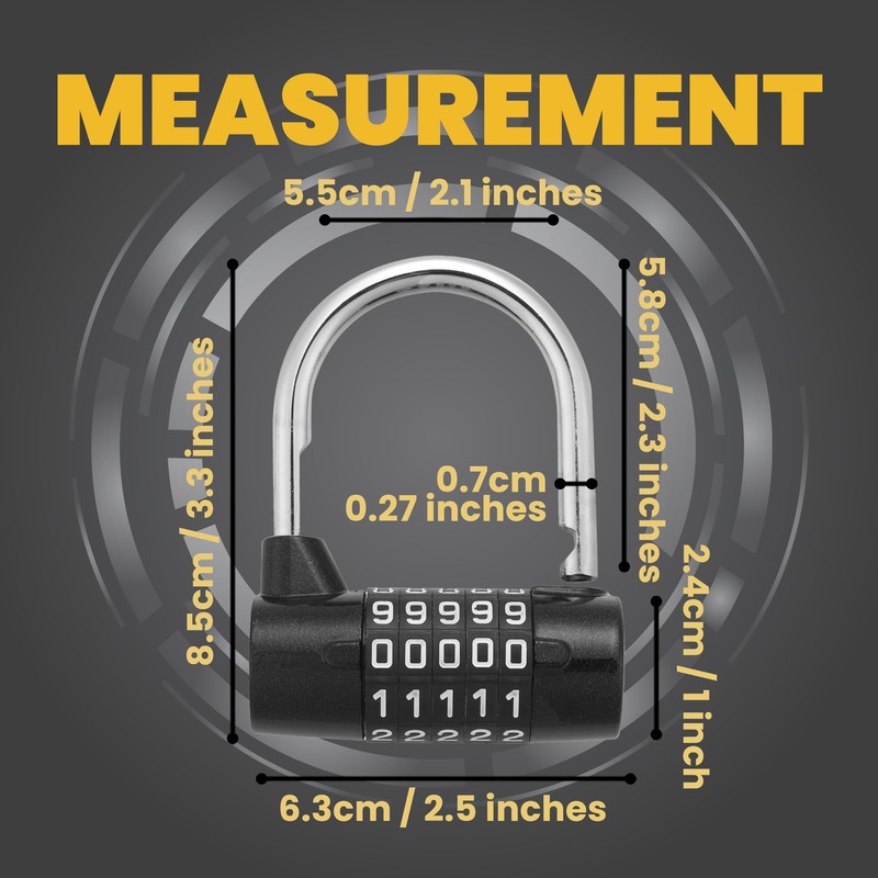 JJ PRIME -2 Sets Number Combination Padlock Heavy Duty Padlock