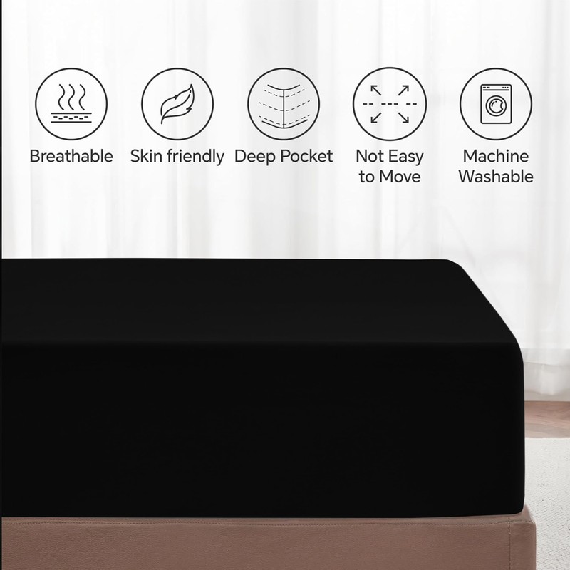 BQC Microfiber Fitted Sheet 30 Cm Deep Premium Quality Bed