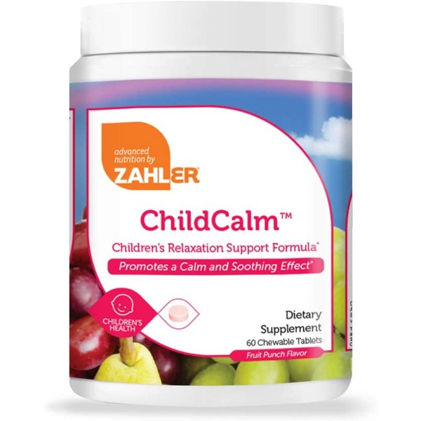 Zahler ChildCalm, Chewable Magnesium Calming and Relaxation Aid for Kids, Children's Calm Magnesium Supplement, Certified Kosher, 60 Chewable Tablets