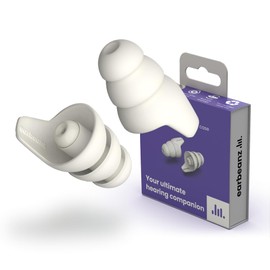 EarBeanz Ohrstöpsel für Fokus, Entspannung & Reisen - Komfortabler, wiederverwendbarer Gehörschutz - Perfekte Passform - Hilft bei Müdigkeit und Überreizung - Weiß