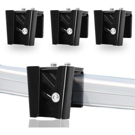 Pontoon Fender Clips for Square Rails, Mental Pontoon Boat Bumpers Clips for Docking Pontoon, Adjustable Boat Fender Clips Boat Fender Hangers with Extra Clips, 4 Pack