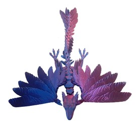 FLUEFOWL 3D Printed Dragon with Wings, Articulated Dragon with Present Case, Dragon Fidget Toy, 3D Printed Animals Toys, Desktop Pet (Mystic Purple)