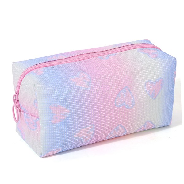 DALINEEYI Makeup Bag, Shiny Cool Cosmetic Bag With Handle and