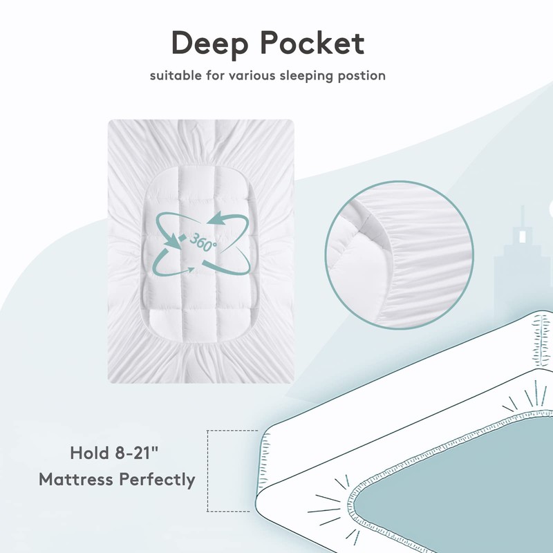 SameBed Mattress Topper Queen,Extra Thick Mattress Pad Cover for Back