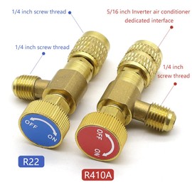 KtbeYTi Pack of 2 Filling Coolant Safety Valve R22 R410A Brass Flow Control Valve for Connection Adapter, Replacement Parts & Accessories