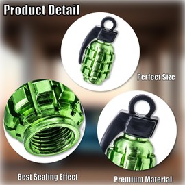 MEAJOO MEAJOO 6PCS Tire Valve Stem Caps, Stainless Steel Tire Valve Caps Wheel Valve Caps for Cars, Trucks, SUV, Motorcycles, Bicycles (Green)