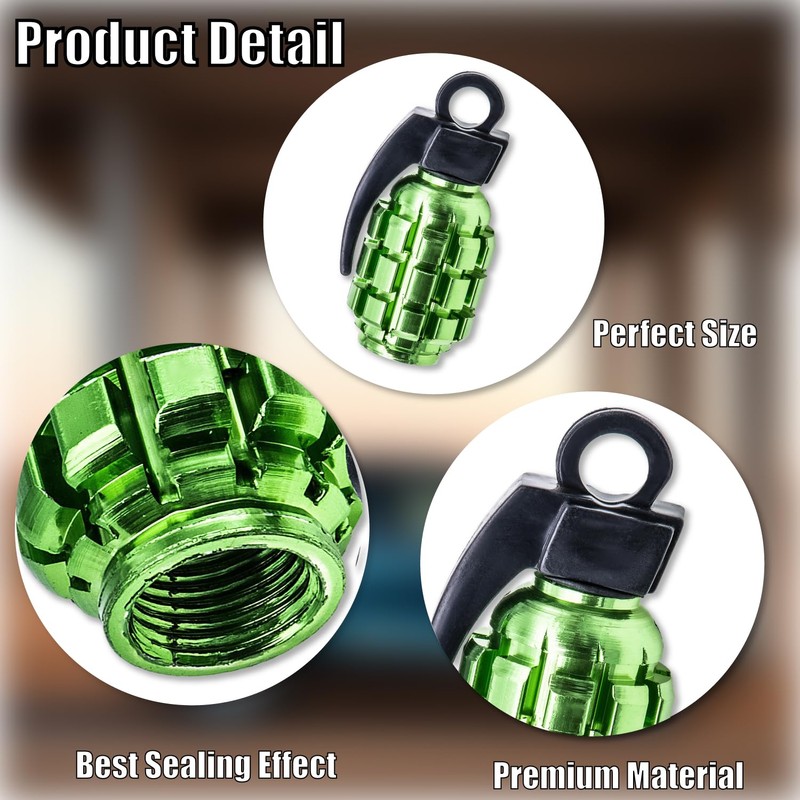 MEAJOO MEAJOO 6PCS Tire Valve Stem Caps, Stainless Steel Tire