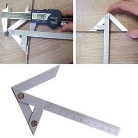 CarAngels Stainless Steel Center Gauge, 2.8 inches (70 mm), Center Scoya, 45° Scoya, Stop Ruler, Right Angle Ruler, 45 Degree Ruler, Center Finder, Carpenter Injury Tool