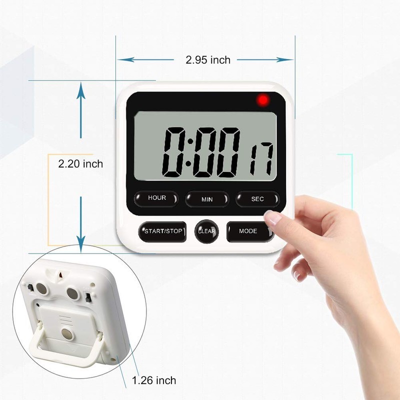 Digital Kitchen Timer with Mute/Loud Alarm Switch ON/Off Switch, 12