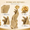 MOTIAHOOM Gold Hands Holding Rose Figurine