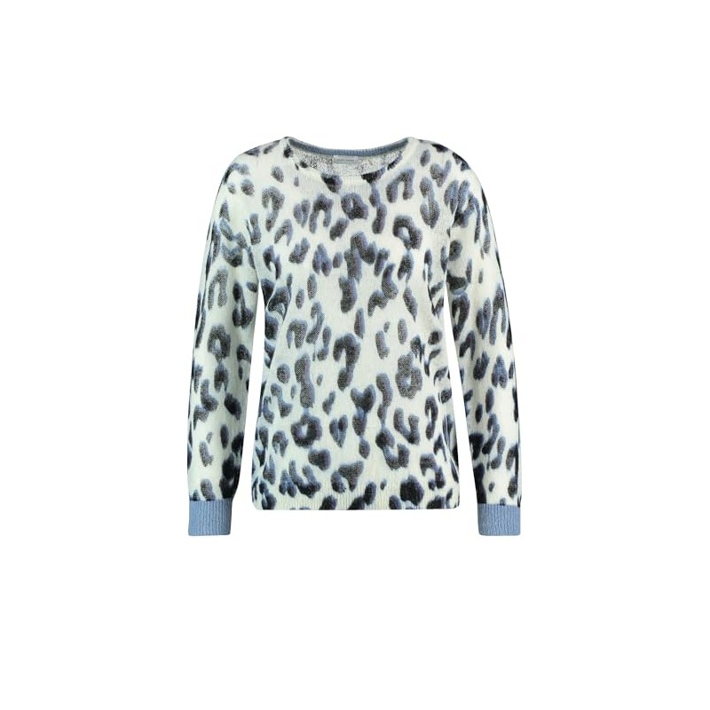Gerry Weber Women's Jumper, Beige/Blue Patterned Leo