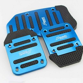 MACHSWON 3pcs Car Non-Slip Foot Treadle Car Auto Aluminium Pedals Cover Pad Gas Brake Treadle Clutch Pedal Cover Pad Manual Pedals (Blue)