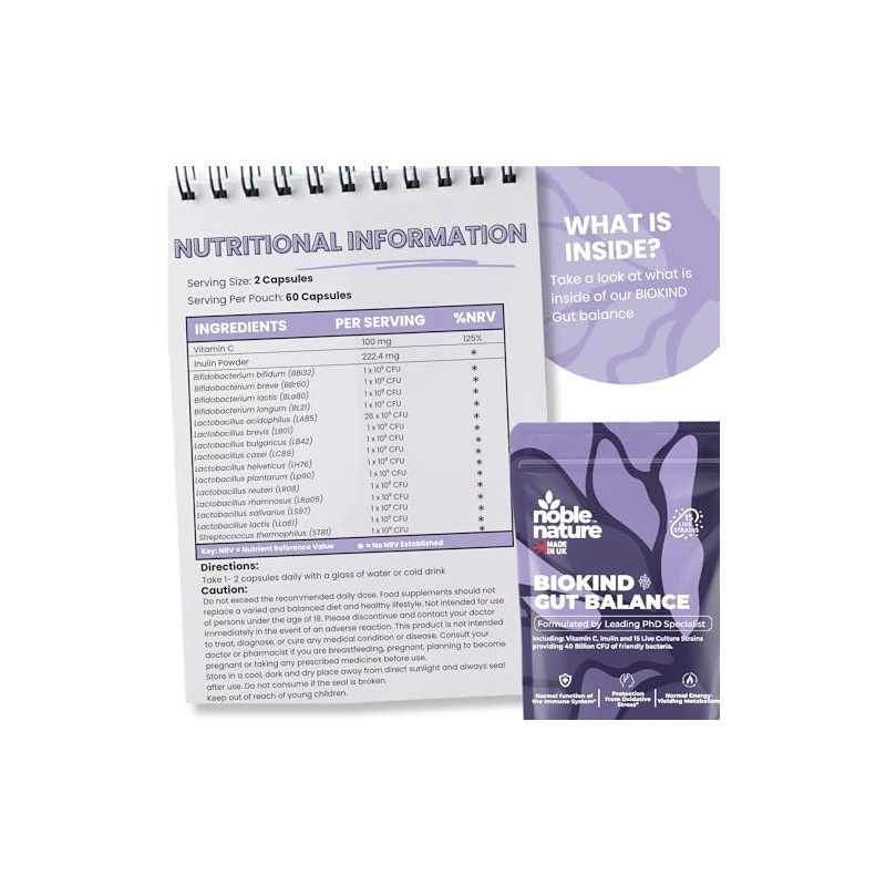 Noble Nature Biokind Gut Balance – 40 Billion CFU Friendly