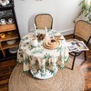 Circle Table Cloth - 150CM Round Tablecloth, Green Pine Branch