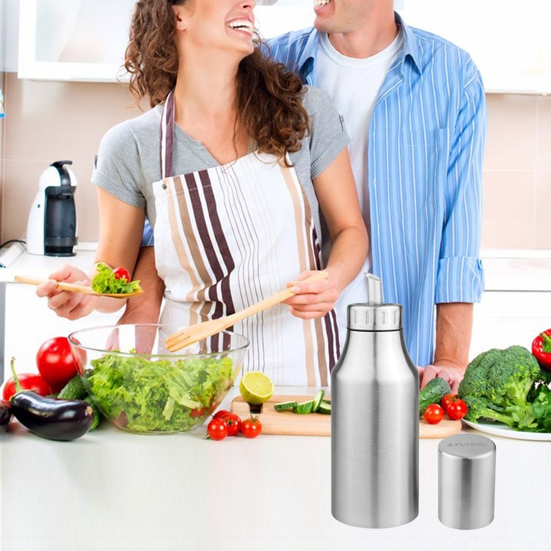 Flyboo Olive Oil Dispenser,Oil Bottle Stainless Steel Leak Proof Olive