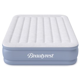 Beautyrest 17" Queen Size Air Mattress with Vertical Beam Construction, Edge Support, External Pump and Puncture Resistant Vinyl for Guests and Camping