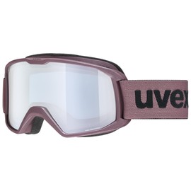 uvex elemnt FM Ski Goggles for Men and Women - Enlarged, Anti-Fog Field of View - Draft-Free Frame Ventilation - Antique Rose Matt/Silver-Blue - One Size