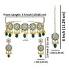 Efulgenz Conjunto de gargantilla de joyería india Maang Tikka pendientes