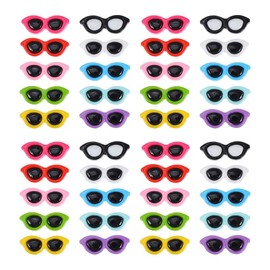 NUOBESTY Flatback Charms, 60pcs Mini Resin Sunglasses Embellishments Crafts Multi-Function Sunglasses Charms for DIY Phone Cases, Scrapbooking, Hair Clip Making