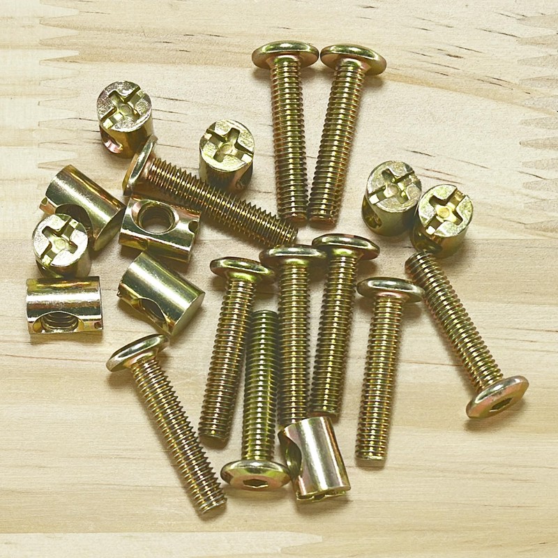 10-Set M6 Furniture Bolt and Nut Kit, Hex Socket Bed