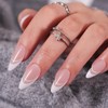 White Tip Almond Press On Nails