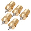 5Pcs 3D Printer Nozzle Set Brass with Stainless Steel Tips