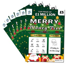 Zoschie 6 Christmas Pregnancy Announcement Lottery Scratch Cards - Baby Announcement Ideas, Baby Reveal, Scratch Off, Surprise Grandparents, Daddy, Auntie, Uncle, Family, Grandma, Grandpa
