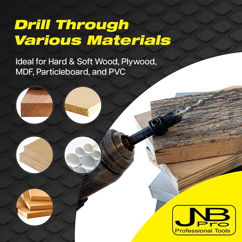 JNB Pro Countersink Drill Bit Set for Woodworking – #8